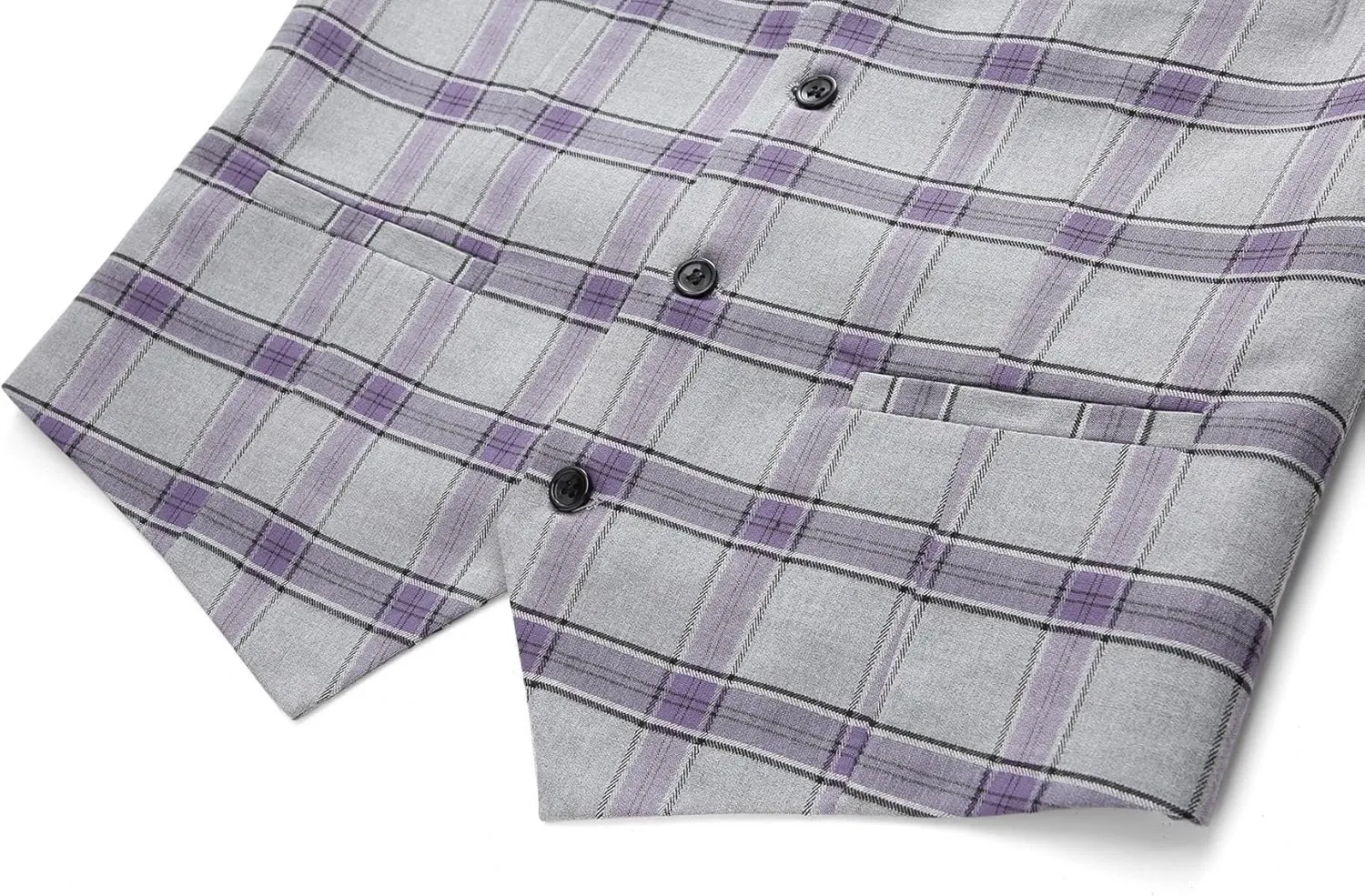 MOGU Men's Slim Fit Plaid Suit Set – Sport Coat Blazer, Vest & Pants (Each Sold Separately) for Wedding, Prom & Party