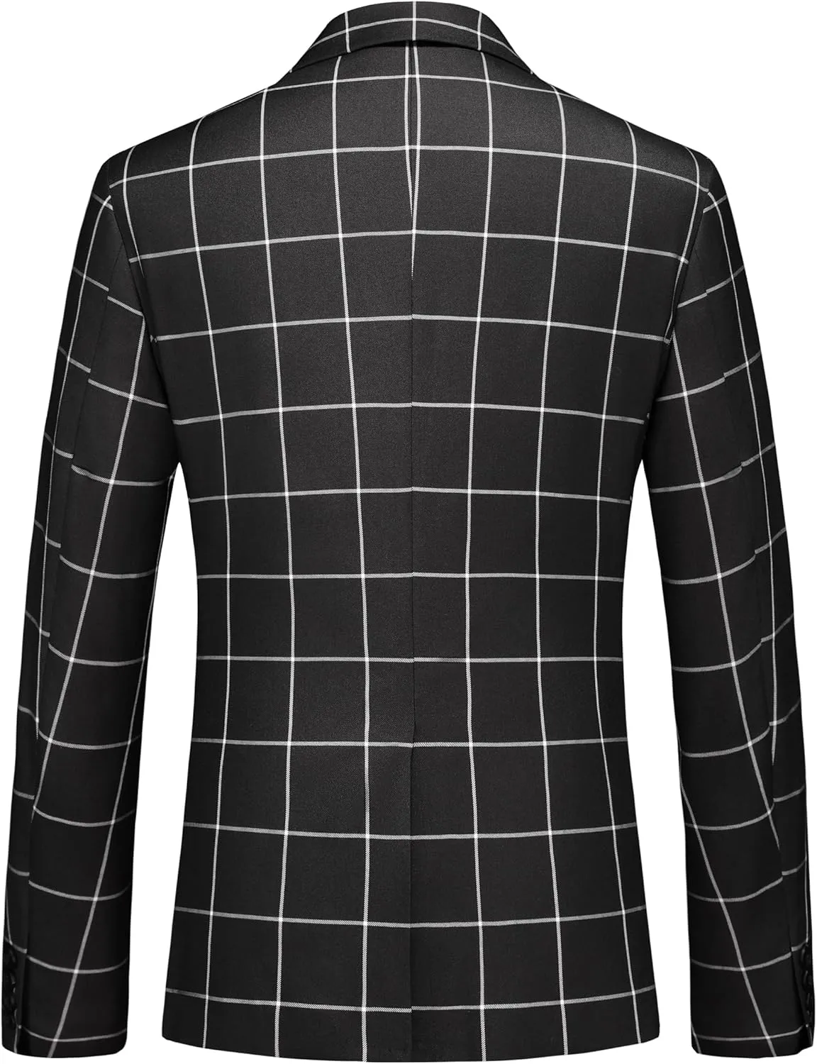 MOGU Men's Slim Fit Plaid Suit Set – Sport Coat Blazer, Vest & Pants (Each Sold Separately) for Wedding, Prom & Party