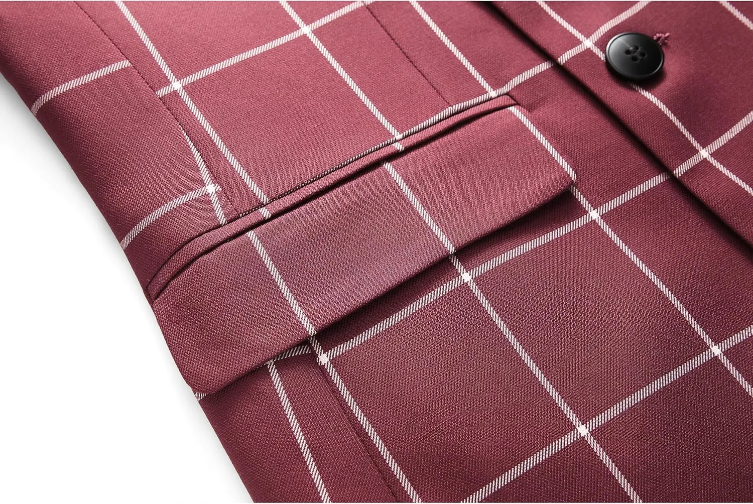 MOGU Men's Slim Fit Plaid Suit Set – Sport Coat Blazer, Vest & Pants (Each Sold Separately) for Wedding, Prom & Party