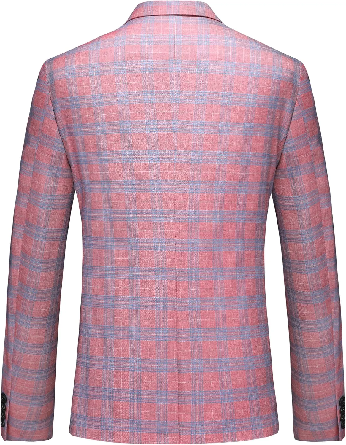 MOGU Men's Slim Fit Plaid Suit Set – Sport Coat Blazer, Vest & Pants (Each Sold Separately) for Wedding, Prom & Party