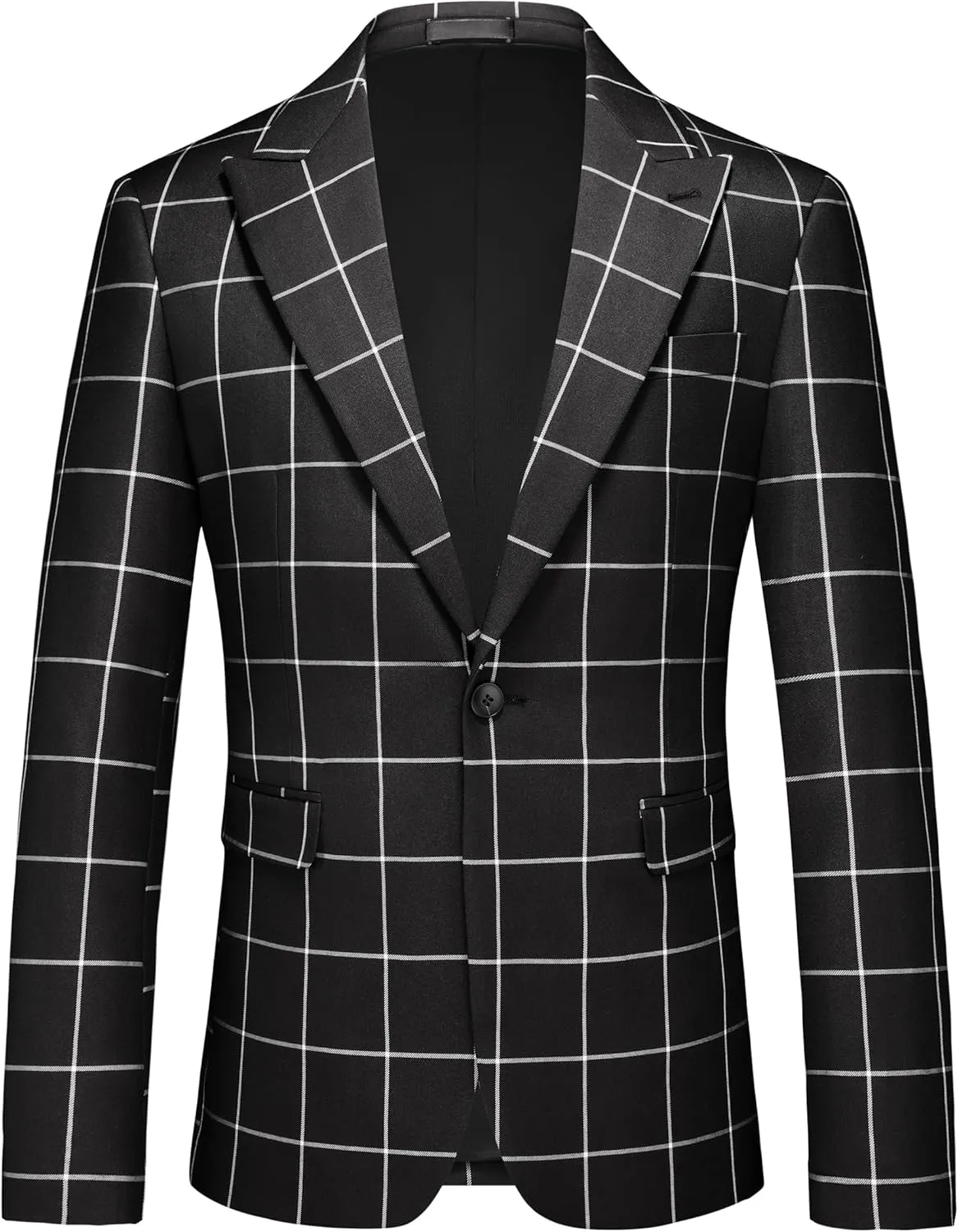 MOGU Men's Slim Fit Plaid Suit Set – Sport Coat Blazer, Vest & Pants (Each Sold Separately) for Wedding, Prom & Party