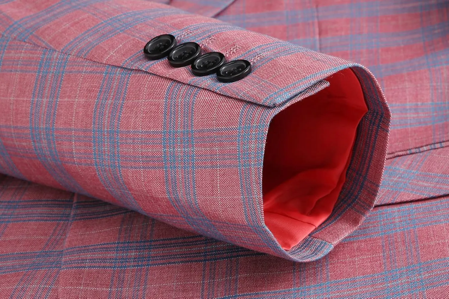 MOGU Men's Slim Fit Plaid Suit Set – Sport Coat Blazer, Vest & Pants (Each Sold Separately) for Wedding, Prom & Party