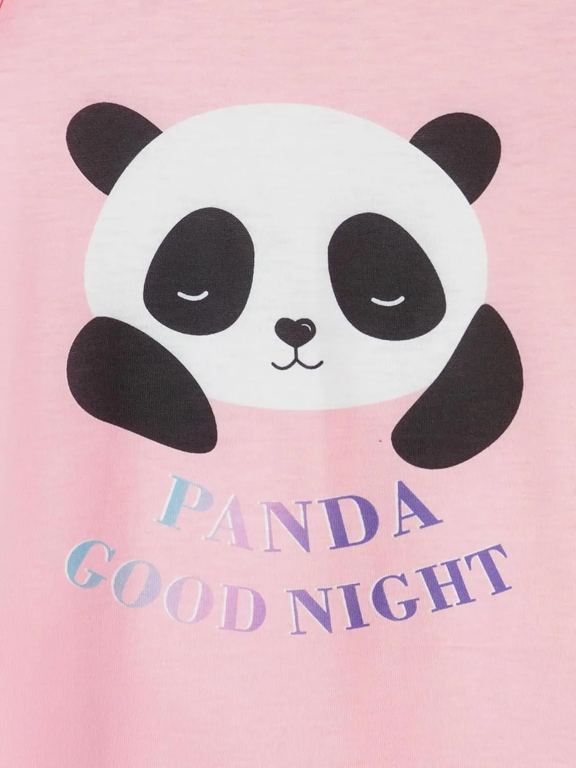 MyFav Big Girls Sleeveless Pajama Sets Cute Panda Polka Dot Sleepwear Loungewear