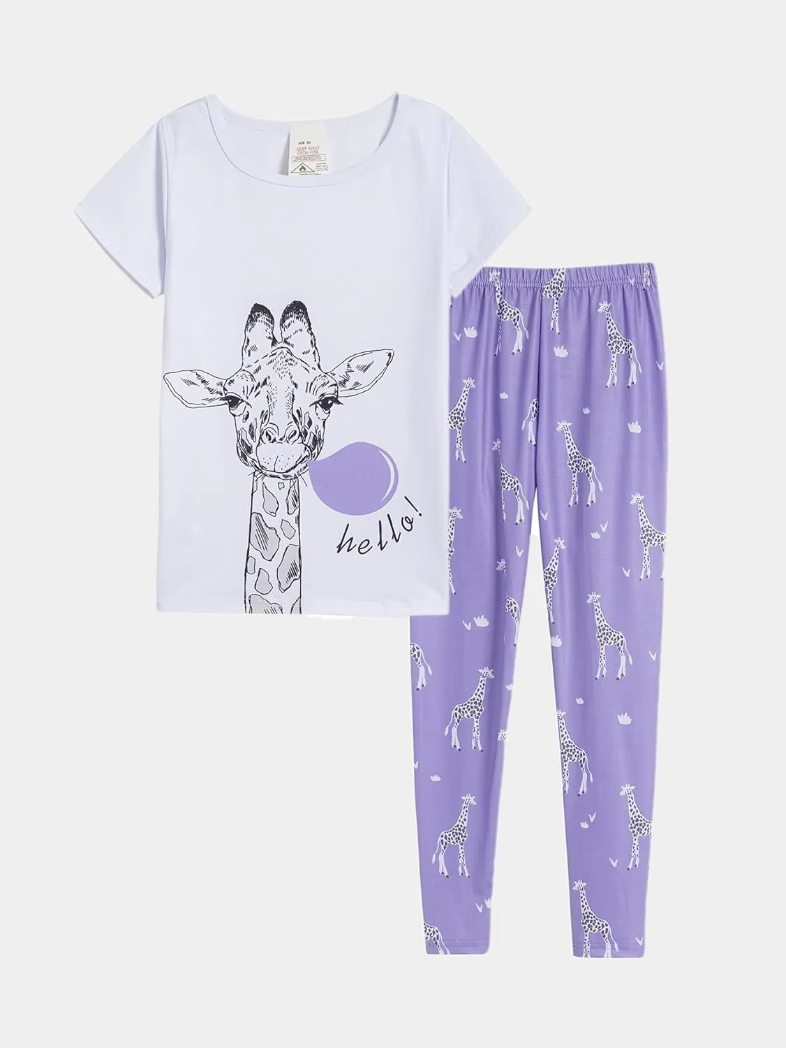MyFav Children Girl Pajamas Set Soft Comfy Sleepwear Pajamas Size 4 to 14 Years