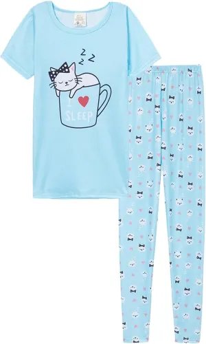 MyFav Children Girl Pajamas Set Soft Comfy Sleepwear Pajamas Size 4 to 14 Years