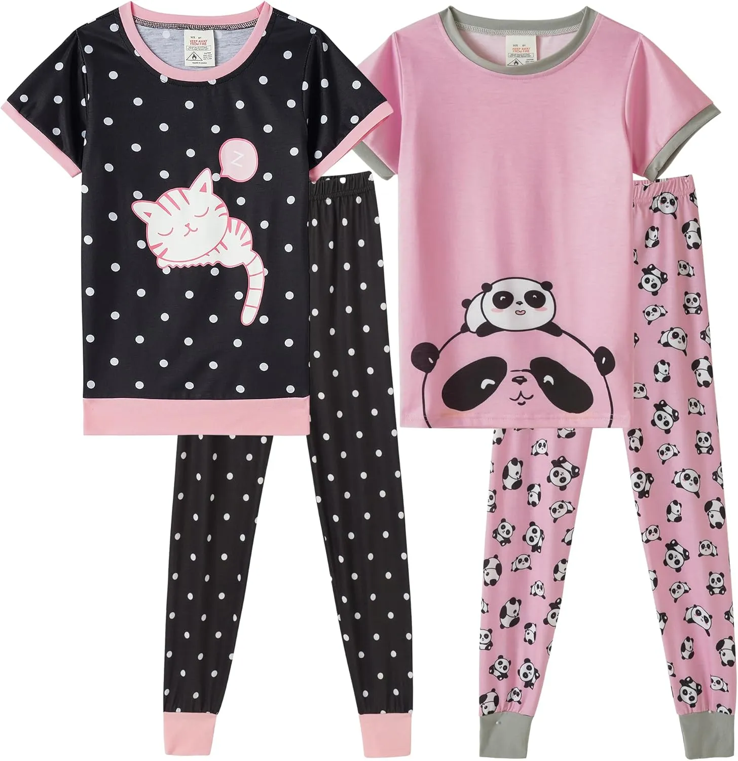 MyFav Children Girl Pajamas Set Soft Comfy Sleepwear Pajamas Size 4 to 14 Years