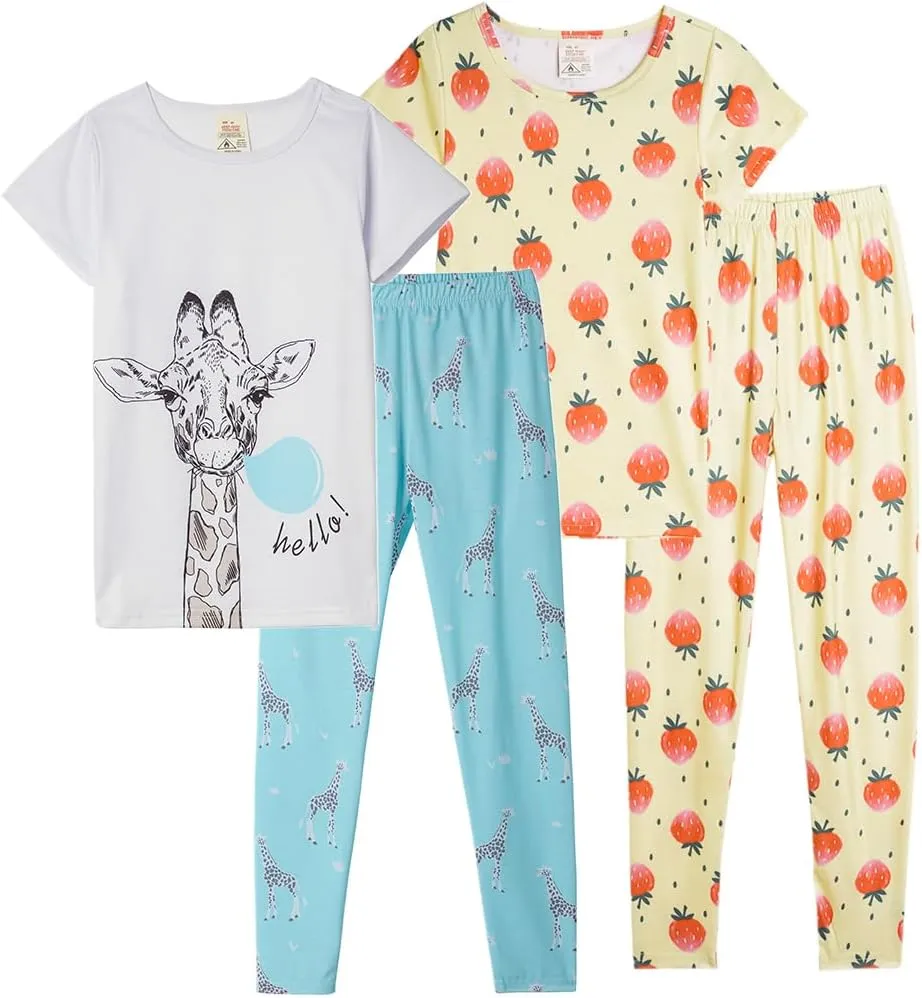 MyFav Children Girl Pajamas Set Soft Comfy Sleepwear Pajamas Size 4 to 14 Years
