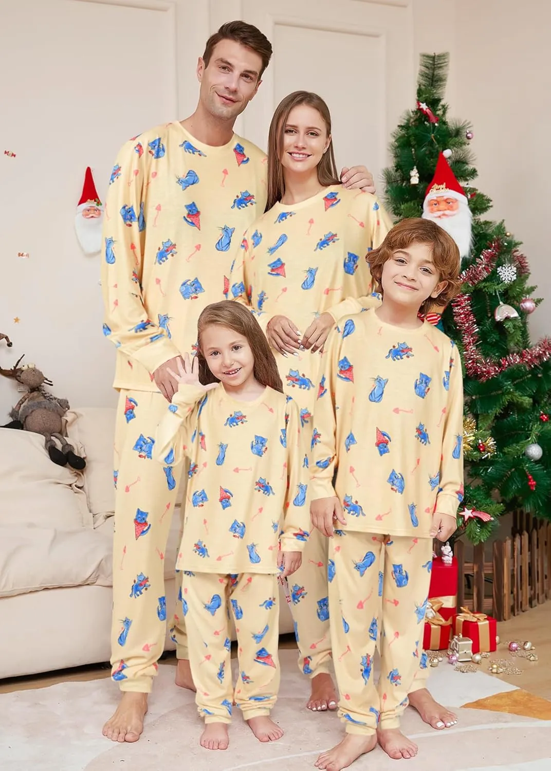 Narecte Unisex Girls Boys Pajamas Sets Long Sleeve Top and Pants 2 Piece Pajamas Set for Kid