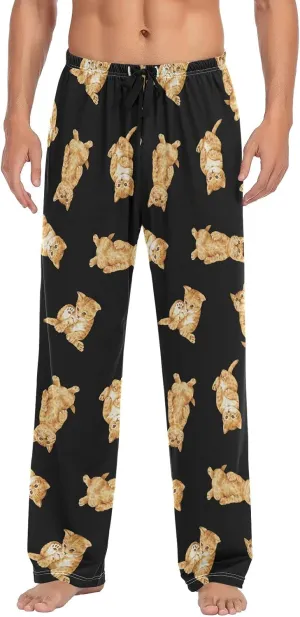 Orange Cats Pajama Pants for Men Pj Pants Mens Pajama Bottoms S