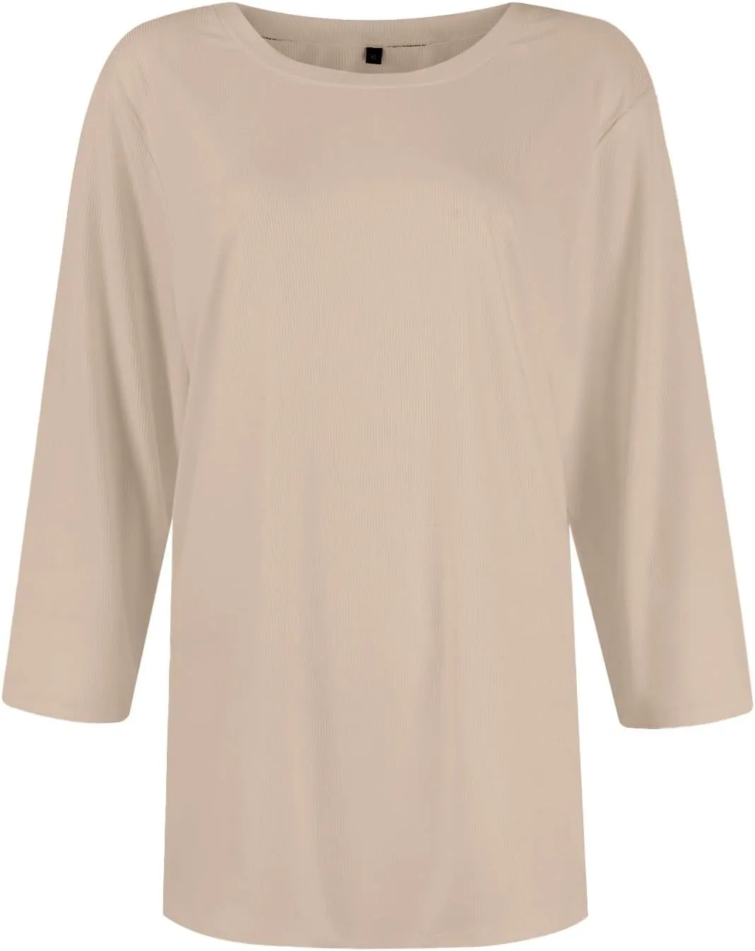 Oversized Sweaters for Women 3/4 Length Sleeve Tops Crewneck Blouses Dressy Casual Knit Tops