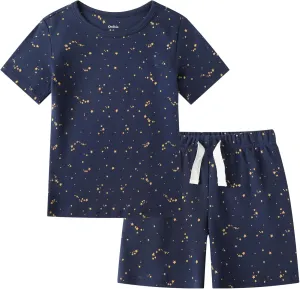 Owlivia 100% Organic Cotton Baby Short Sleeve Pajama Sets, Toddler Boy Girl 2-Piece Sleepwear