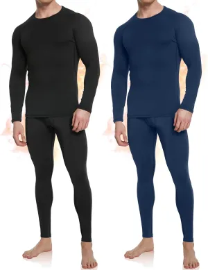 OYGSieg 3 or 2 Set Men's Thermal Underwear Long Johns with Fleece Lined, Thermals for Men Base Layer Cold Weather Top Bottom