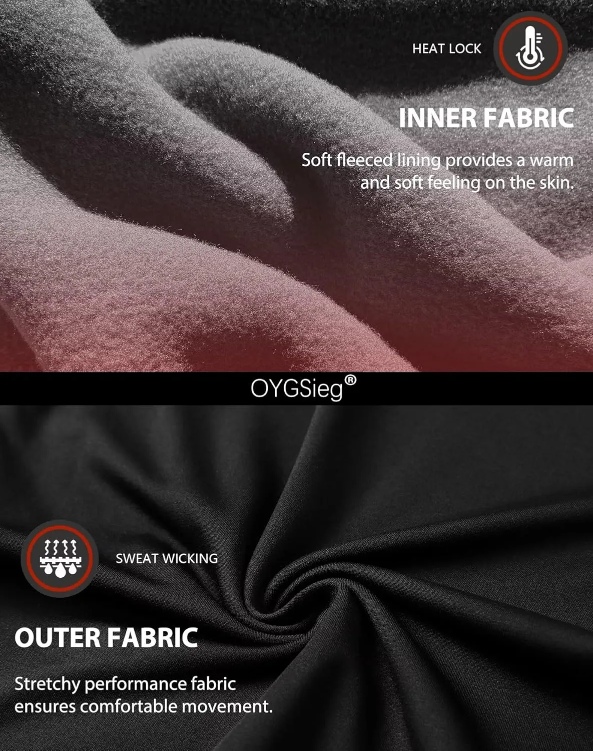 OYGSieg 3 or 2 Set Men's Thermal Underwear Long Johns with Fleece Lined, Thermals for Men Base Layer Cold Weather Top Bottom