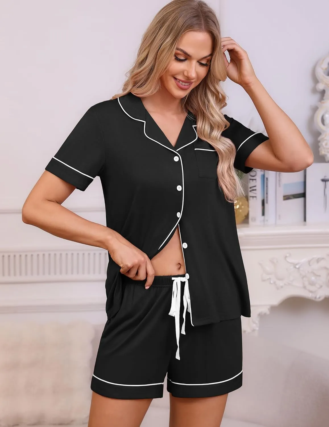 Pajama Sets For Women 2 Piece PJ Sets Short Sleeve Lounge Set Fashion Sleepwear XS-3XL