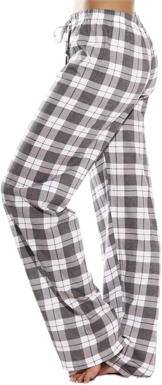 Pajamas Pants for Women Plaid Elastic Waist Sleepwear Pajama Bottom Pants Casual Sleep Lounge Pants