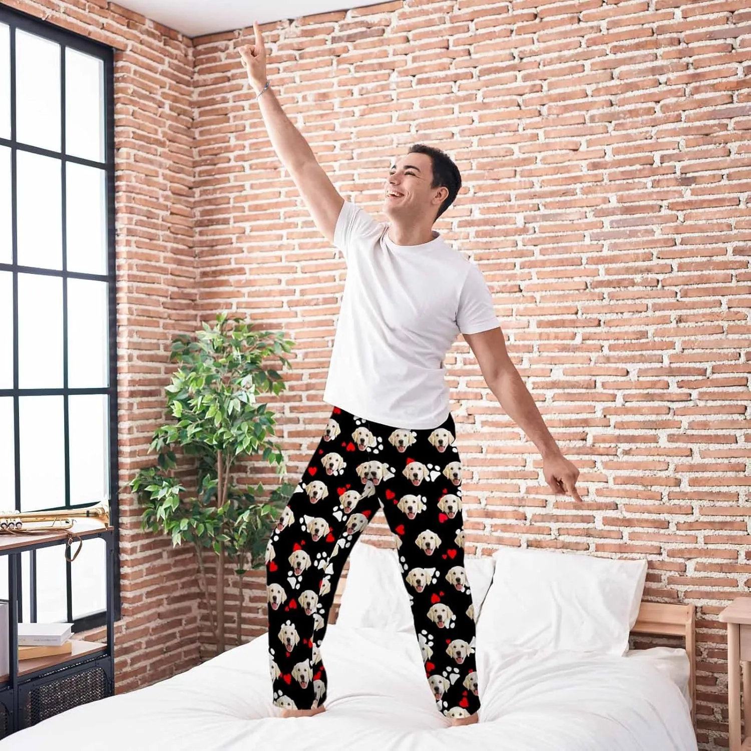 Personalized Women Pajamas Bottoms with Photo Customized Pajamas Pants for Christmas Birthday Valentine's Day