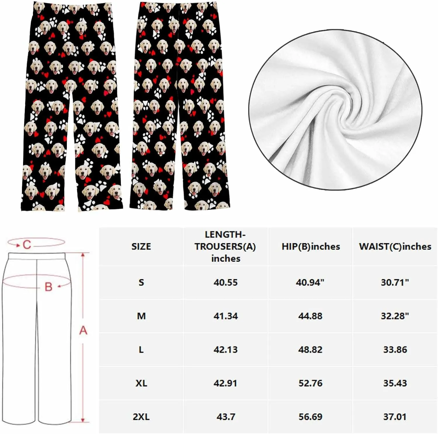 Personalized Women Pajamas Bottoms with Photo Customized Pajamas Pants for Christmas Birthday Valentine's Day