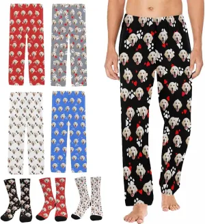 Personalized Women Pajamas Bottoms with Photo Customized Pajamas Pants for Christmas Birthday Valentine's Day