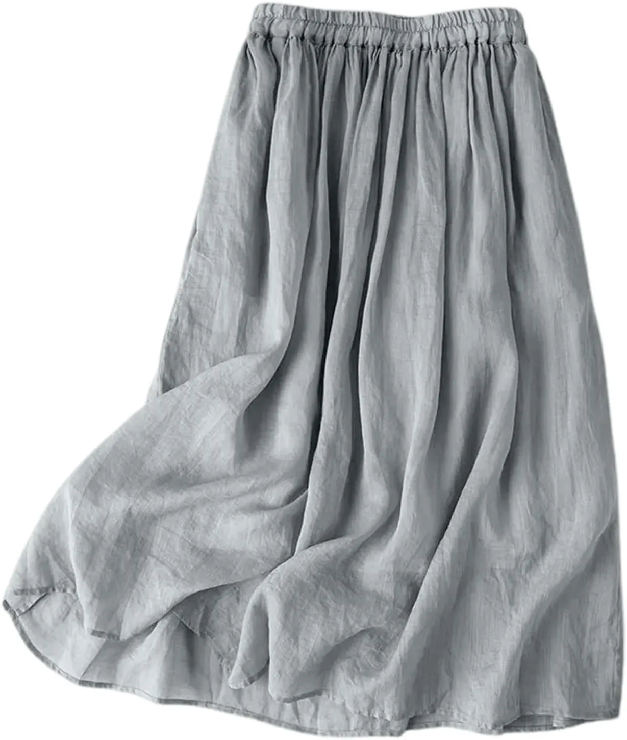 Plus Size Maxi Skirt Summer Trendy Lightweight Sheer Pleated High Elastic Waist A-Line Long Skirts Streetwear