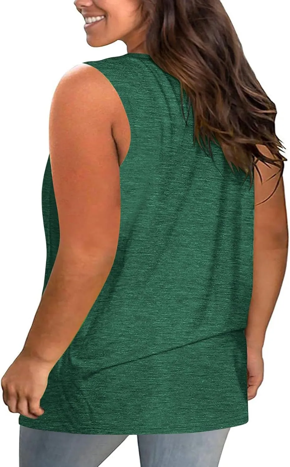 Plus Size Tank Tops for Women Criss Cross V Neck Sleeveless T-Shirts Business Casual Tunic Blouse Oversized Clothes