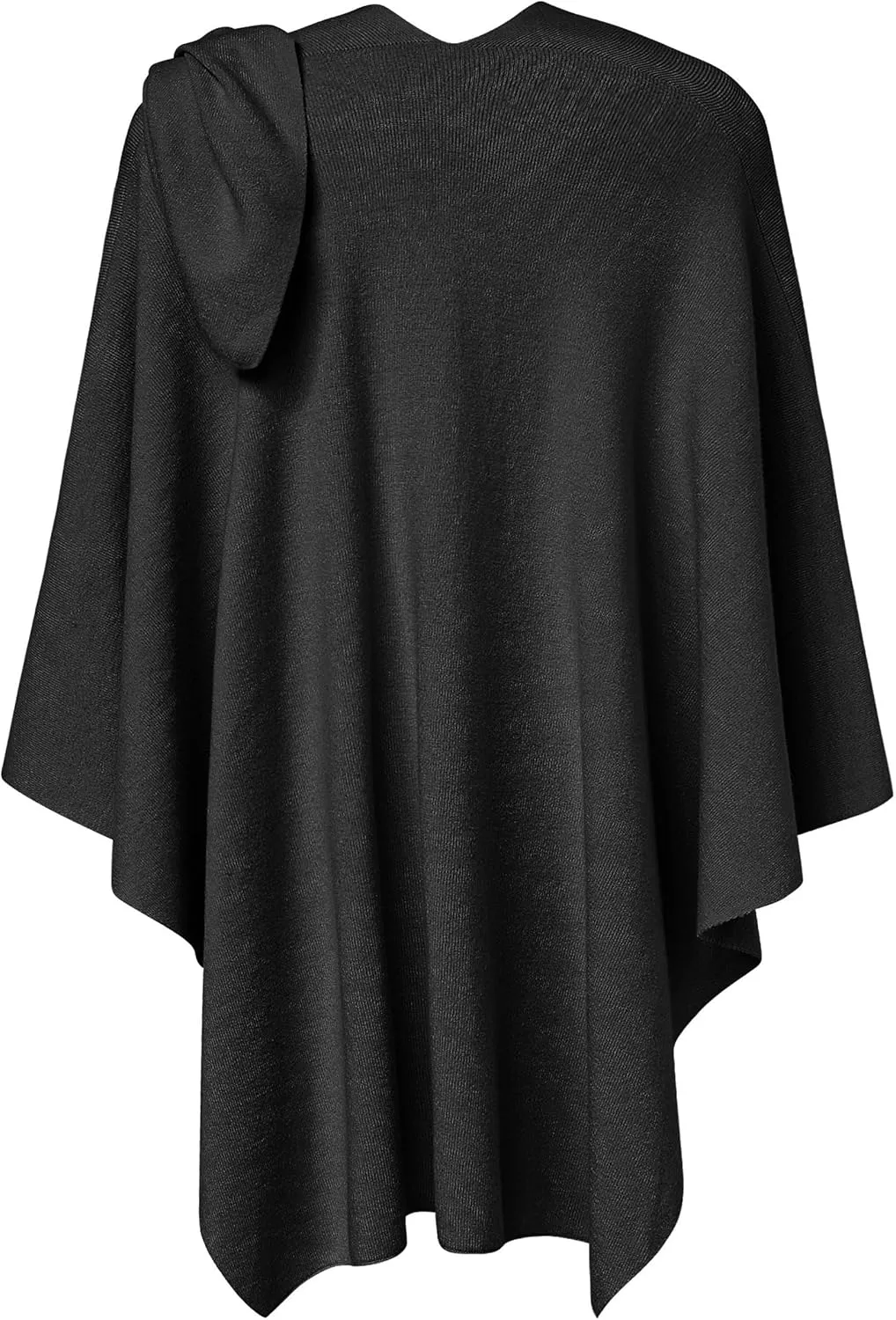 PULI Womens Large Cross Front Poncho Sweater Wrap Topper Knitted Elegant Shawls Cape for Fall Winter