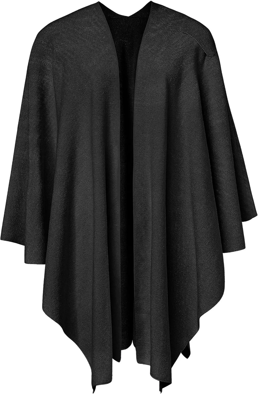 PULI Womens Large Cross Front Poncho Sweater Wrap Topper Knitted Elegant Shawls Cape for Fall Winter