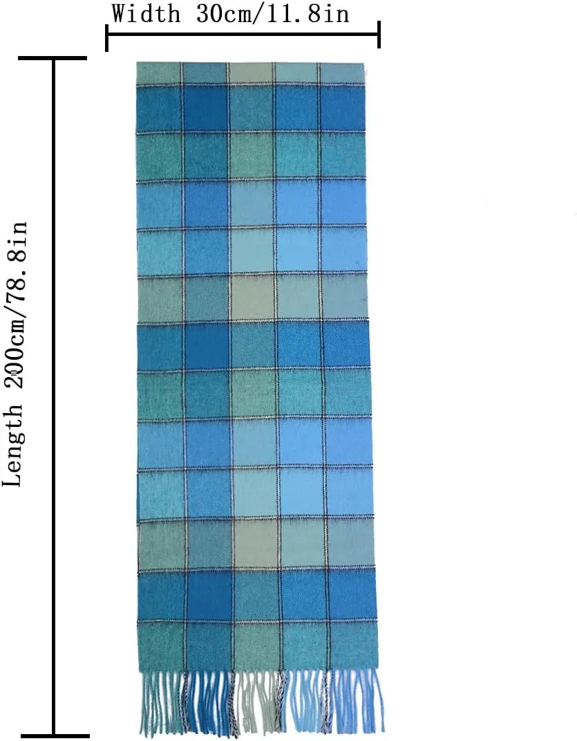 Pure Cashmere Scarf for Men Women Warm Winter Scarves, Fringed Edges Scarf, Multi-Color Gift …