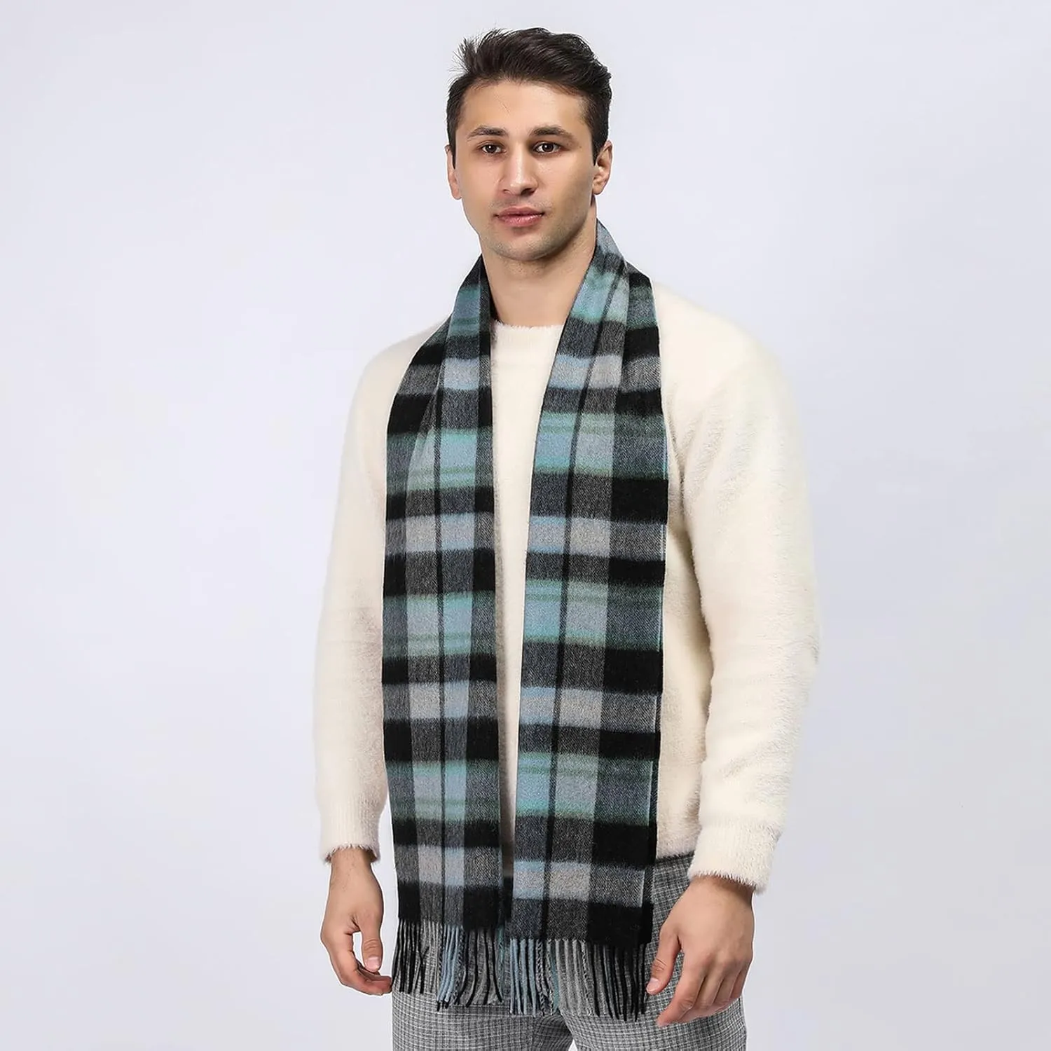 Pure Cashmere Scarf for Men Women Warm Winter Scarves, Fringed Edges Scarf, Multi-Color Gift …