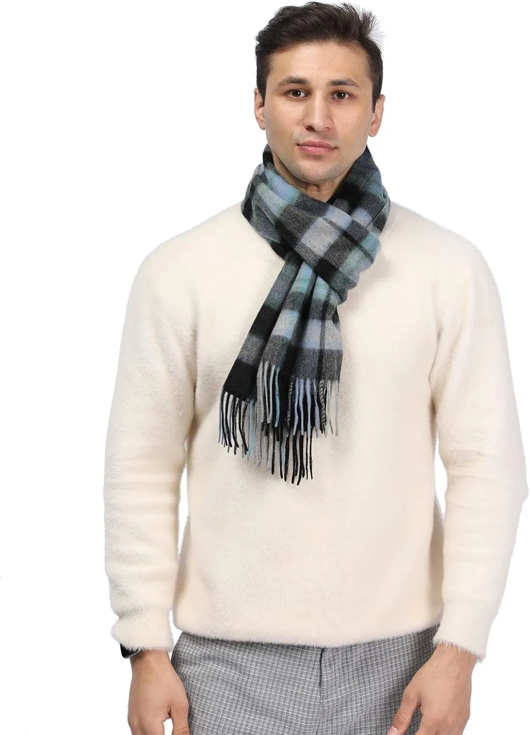 Pure Cashmere Scarf for Men Women Warm Winter Scarves, Fringed Edges Scarf, Multi-Color Gift …