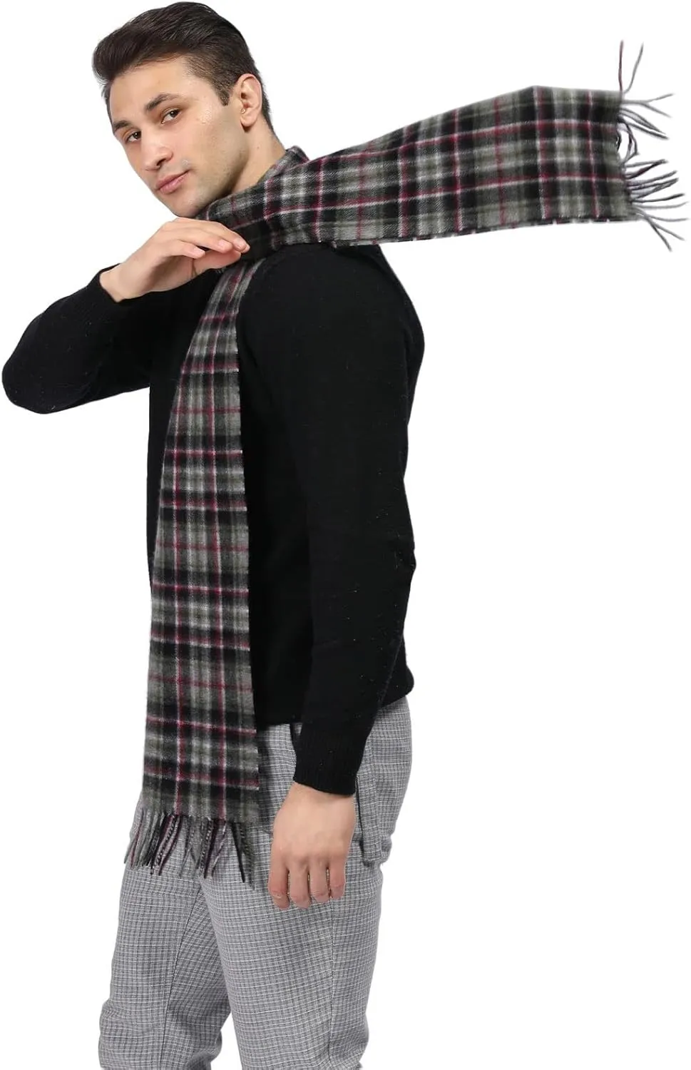 Pure Cashmere Scarf for Men Women Warm Winter Scarves, Fringed Edges Scarf, Multi-Color Gift …