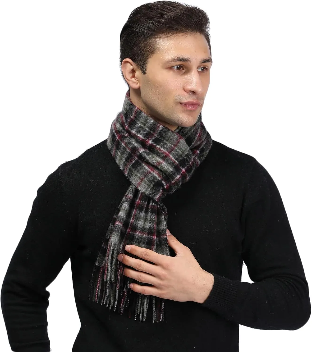 Pure Cashmere Scarf for Men Women Warm Winter Scarves, Fringed Edges Scarf, Multi-Color Gift …