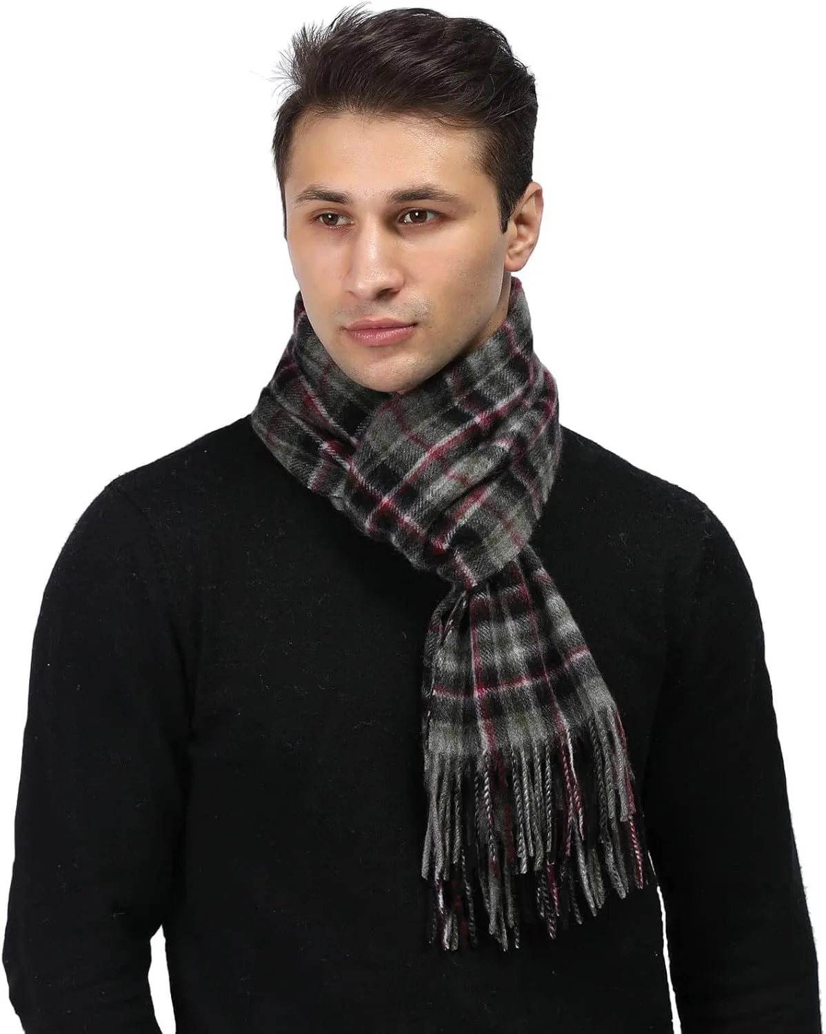 Pure Cashmere Scarf for Men Women Warm Winter Scarves, Fringed Edges Scarf, Multi-Color Gift …