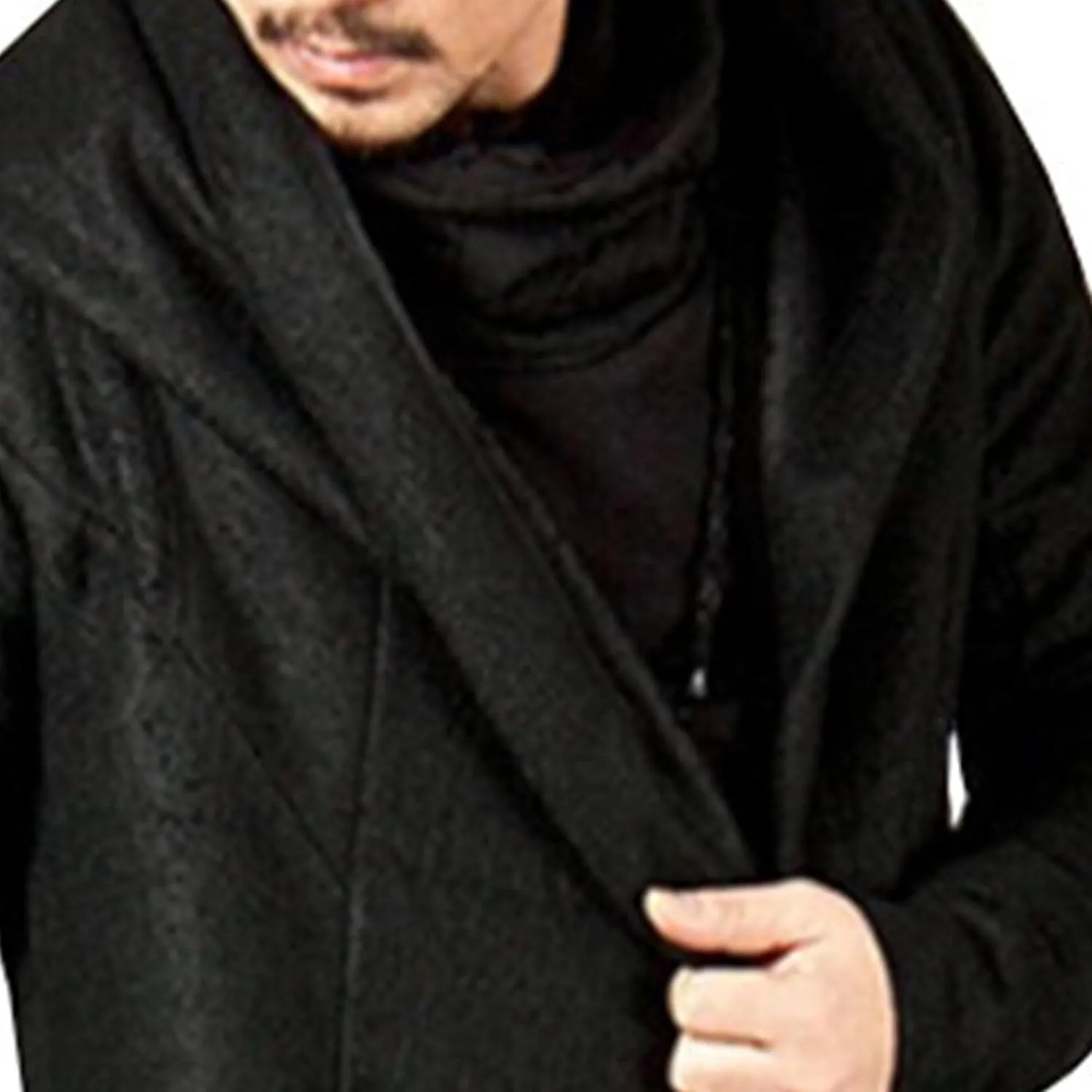 Regular Fit Sweater Hooded Coat V-Neck Knitted Sweaters Cardigans for Men Men's Open Front Long Hooded Cardigans