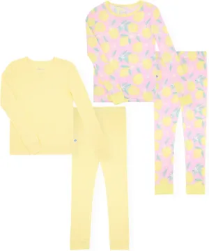 Sleep On It Girls Pajama Sets Soft Breathable Viscose Bamboo Toddlers Girls Pajamas with Fun Prints Sizes for Kids Sleepwear