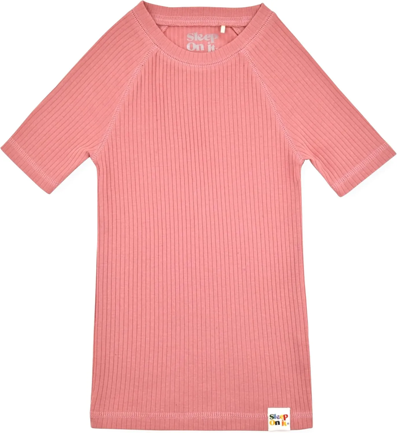 Sleep On It Rib Knit Girls Pajama Sets Pajamas for Boys and Girls - 100% Organic Multipack Rib Knit Cotton Sleepwear