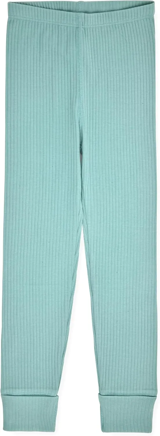 Sleep On It Rib Knit Girls Pajama Sets Pajamas for Boys and Girls - 100% Organic Multipack Rib Knit Cotton Sleepwear