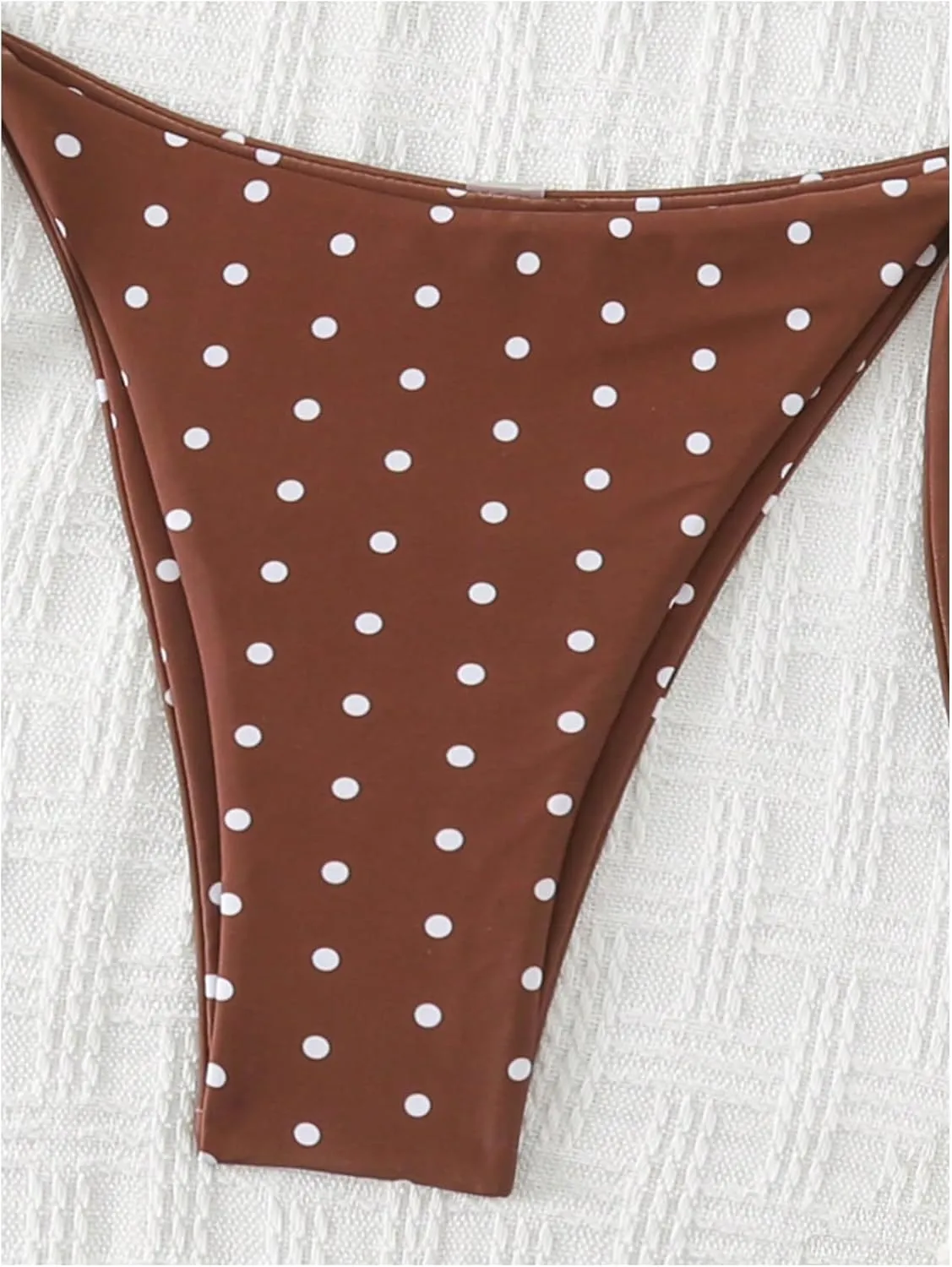 SOLY HUX Women's Polka Dots Print Bathing Suit Halter Triangle Tie Side Bikini Sets Two Piece Swimsuit