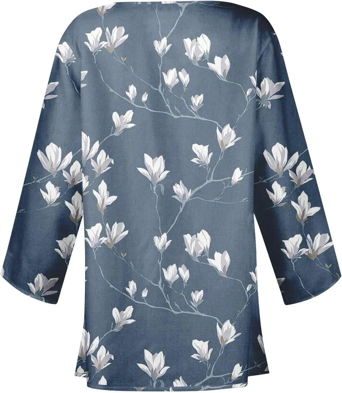 Spring Cardigans for Women 2025 Floral Printed Casual Loose Cardigans 3/4 Sleeve Hide Belly Open Front Cardigan