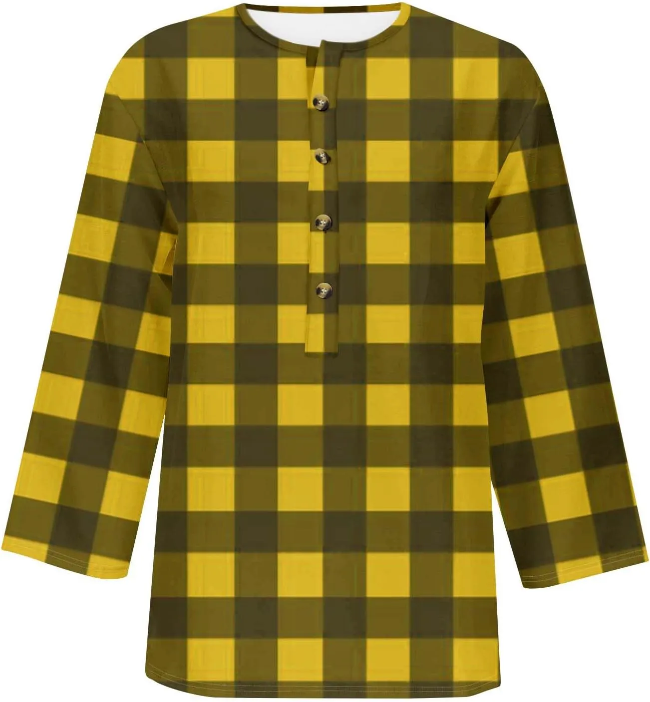 Spring Tops for Women 2025 Trendy Casual 3/4 Sleeve V Neck Button Blouses Business Wear Dressy Ladies Shirts Clothing