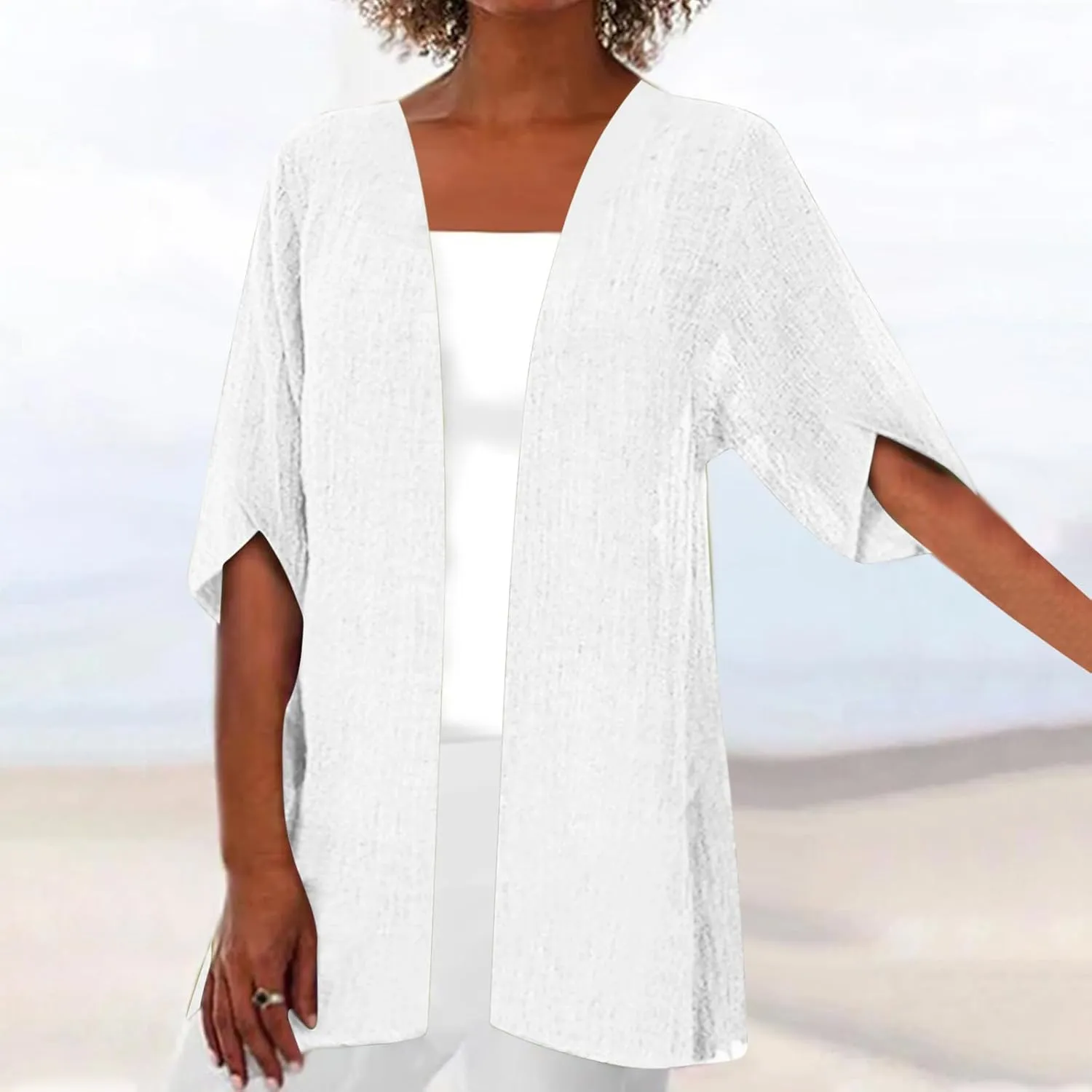 Summer Cardigans for Women Lightweight Open Front Cardigan Short Sleeve Cardigan Kimono Cardigans for Solid Color