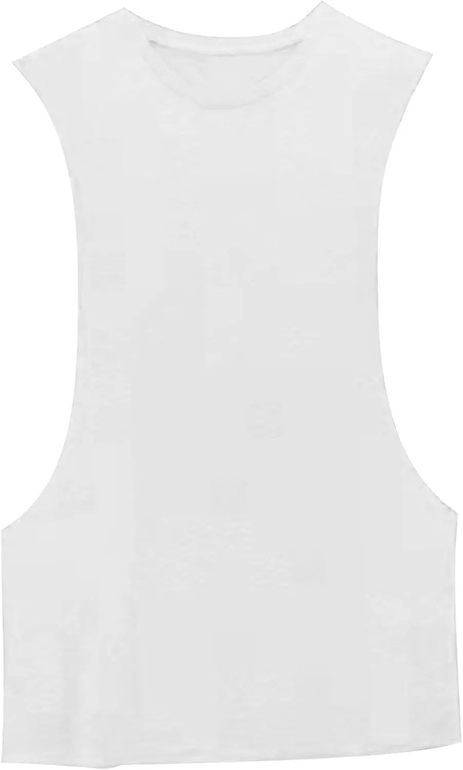 Summer Cotton Tank Tops for Men Plus Size Solid Colour Stretch Sleeveless Shirts Crewneck Dry Athletic Clothing