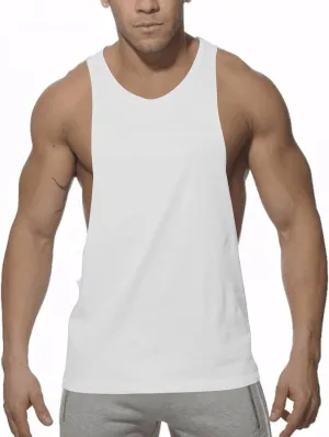Summer Cotton Tank Tops for Men Plus Size Solid Colour Stretch Sleeveless Shirts Crewneck Dry Athletic Clothing