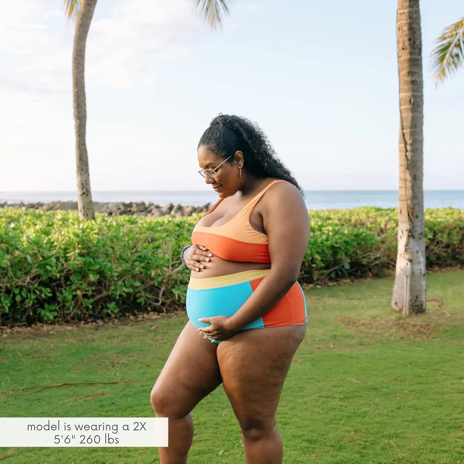 SwimZip Women's High Waisted Swim Bottoms with UPF 50  Sun Protection