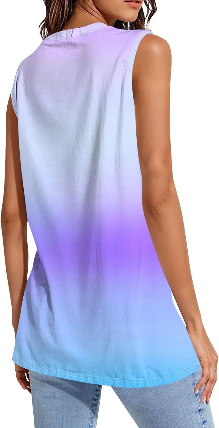 Tank Tops for Women 2024 Casual Athletic Summer Outfits Sleeveless U Neck Blouses Solid Comfort