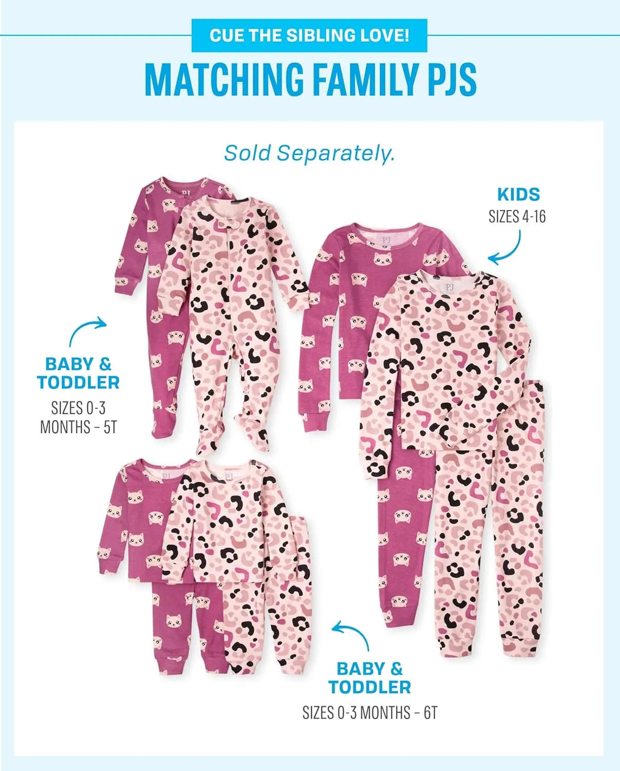 The Children's Place Baby Toddler Girls Long Sleeve Top and Pants 2 Piece Pajama Sets