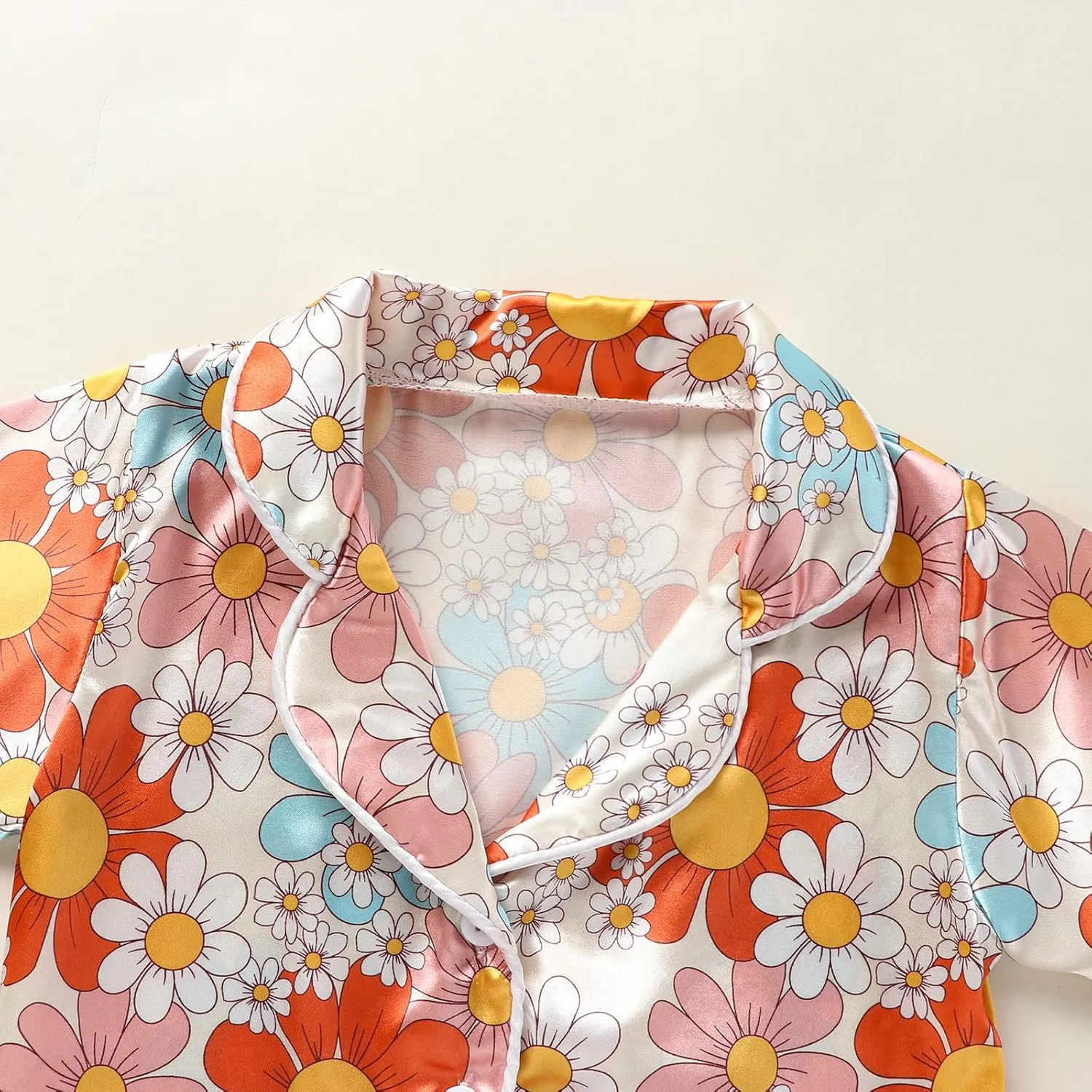 Toddler Girl Cute Long Sleeve Button Down Pajamas Set Lounge Set Sleepwear Nightwear