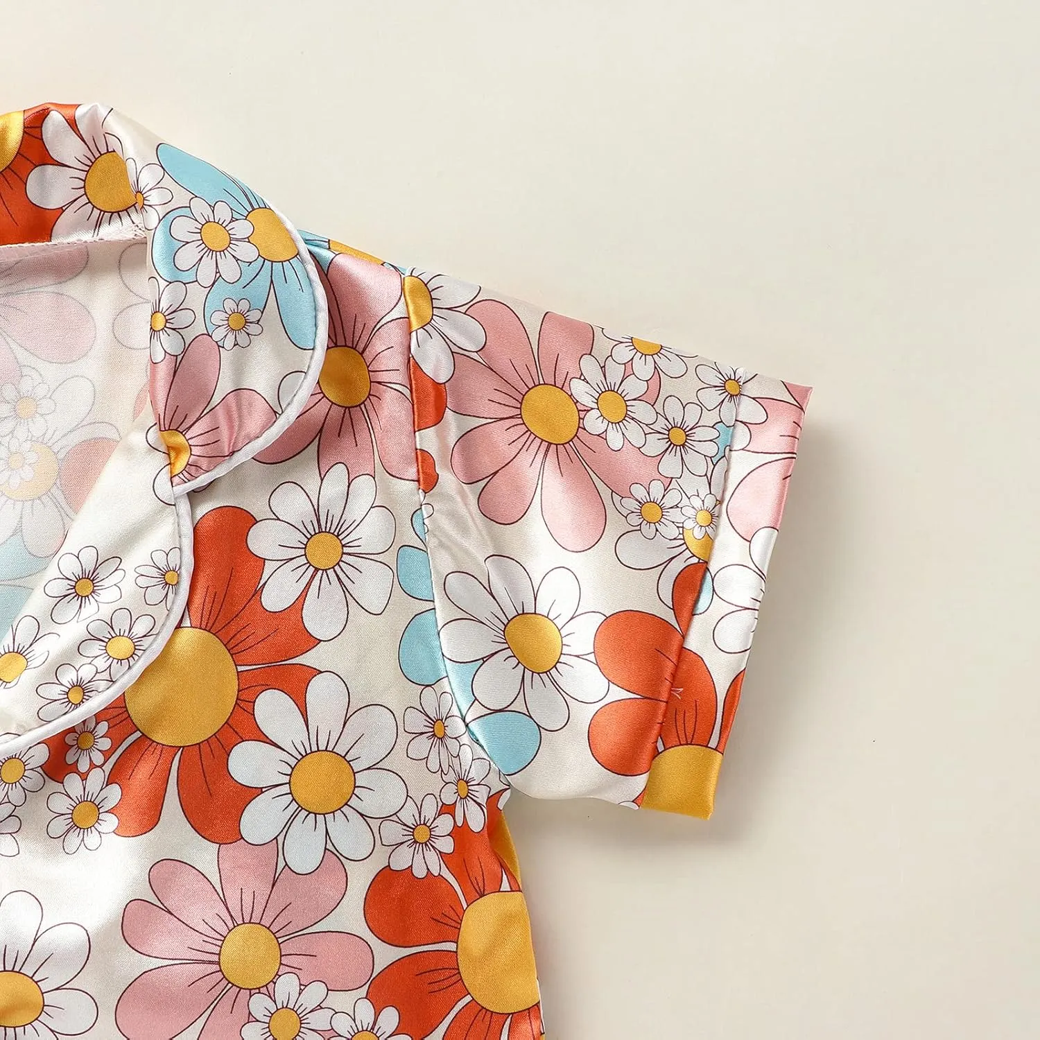 Toddler Girl Cute Long Sleeve Button Down Pajamas Set Lounge Set Sleepwear Nightwear