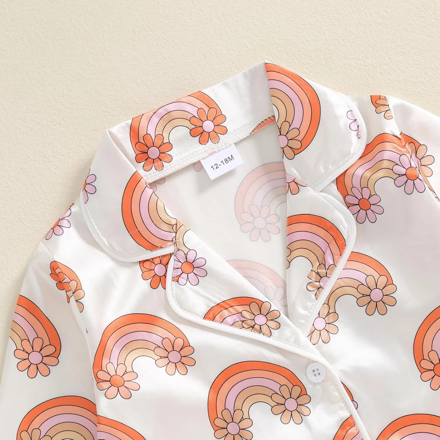 Toddler Girl Pajamas Set Cute Floral Print Button Up Long Sleeve Shirt Top Elastic Pants Loungewear Sleepwear
