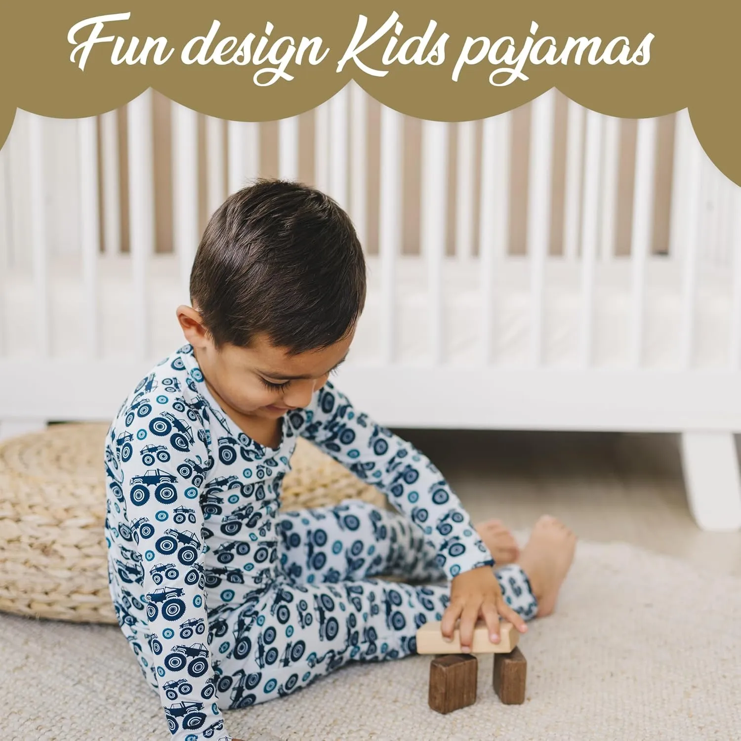 Toddler Pajamas Soft Baby Pajamas 2 Piece Sleepwear Set Toddler PJs, Viscose from bamboo (2t-5t)