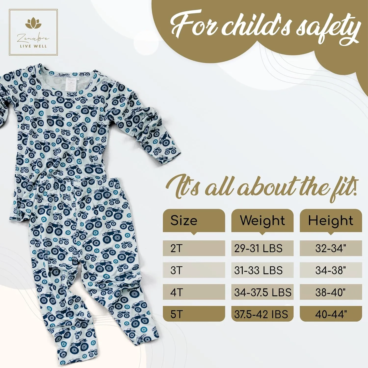 Toddler Pajamas Soft Baby Pajamas 2 Piece Sleepwear Set Toddler PJs, Viscose from bamboo (2t-5t)